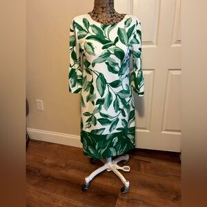 Alfani Petite Printed Bell Sleeve Green Dress